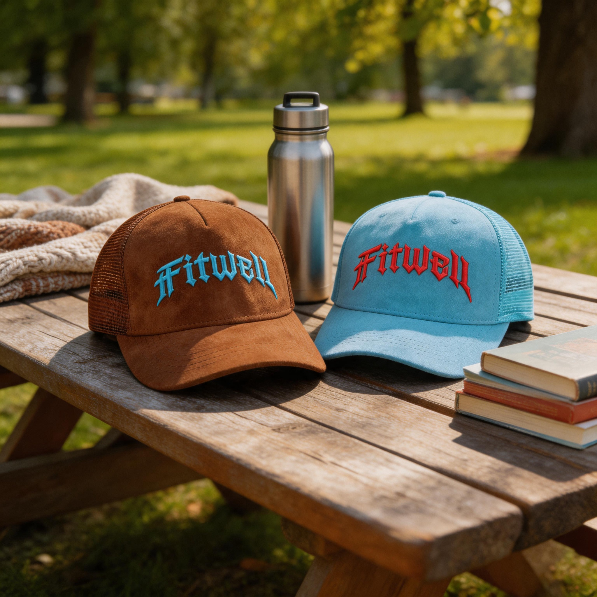 AFROWEAR Suede Mesh Embroidered Trucker Hat