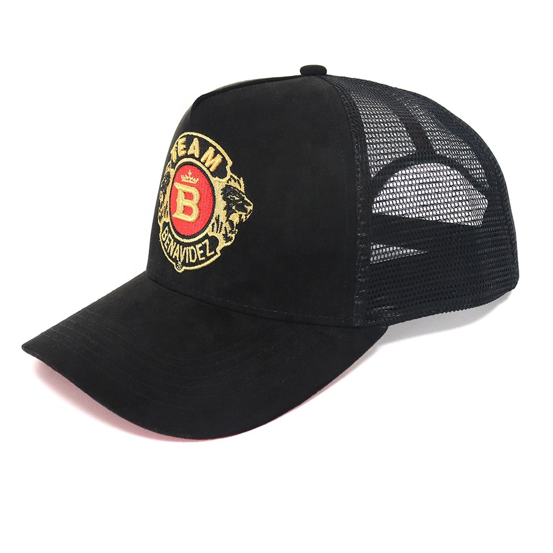 Black Suede Mesh Team Benavidez Embroidered Trucker Hat