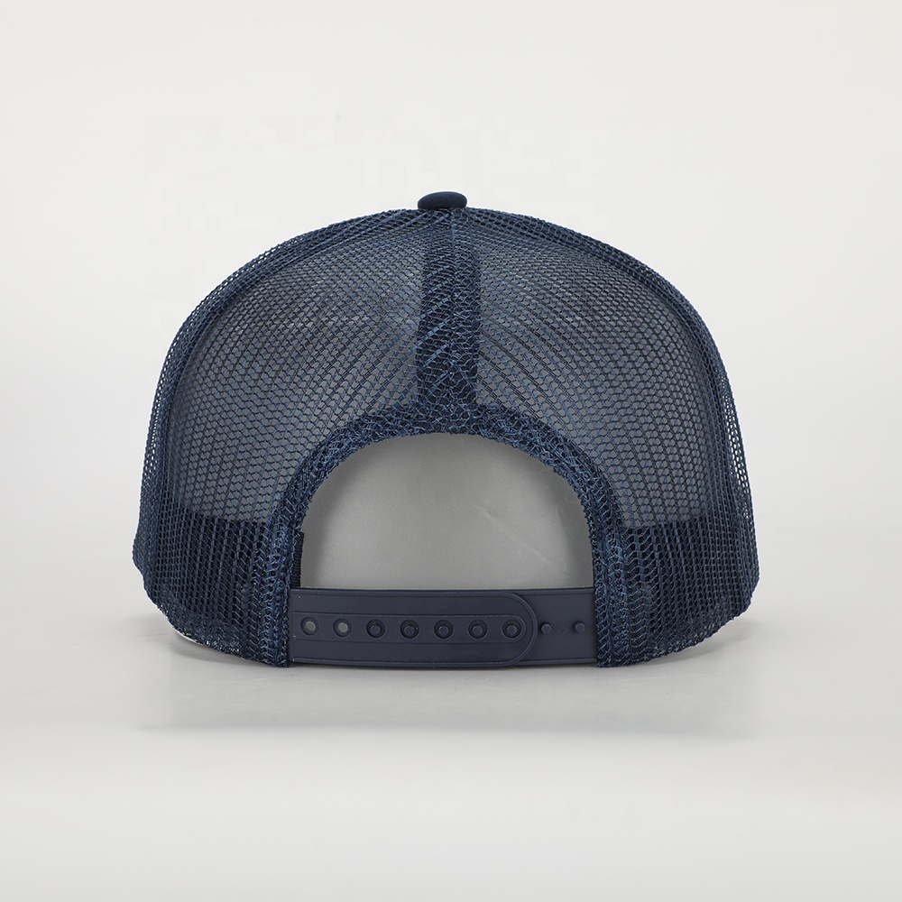 Navy ONE PATH Suede Mesh Embroidered 5-Panel Trucker Cap