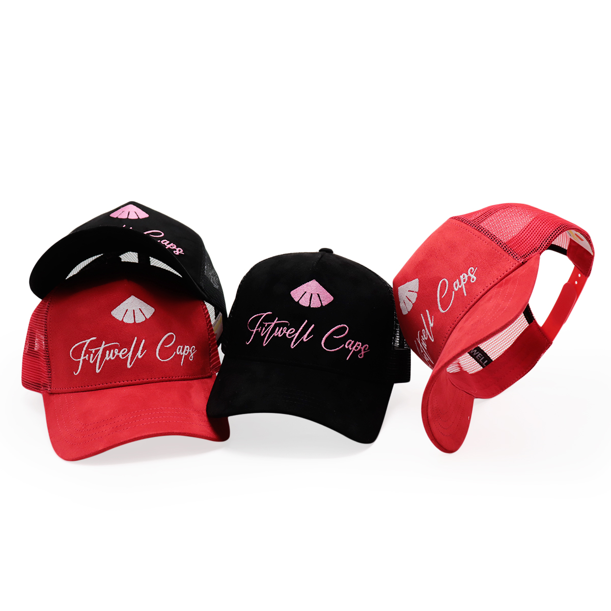 Two Tone Mesh Trucker Cap with Embroidered Script Logo