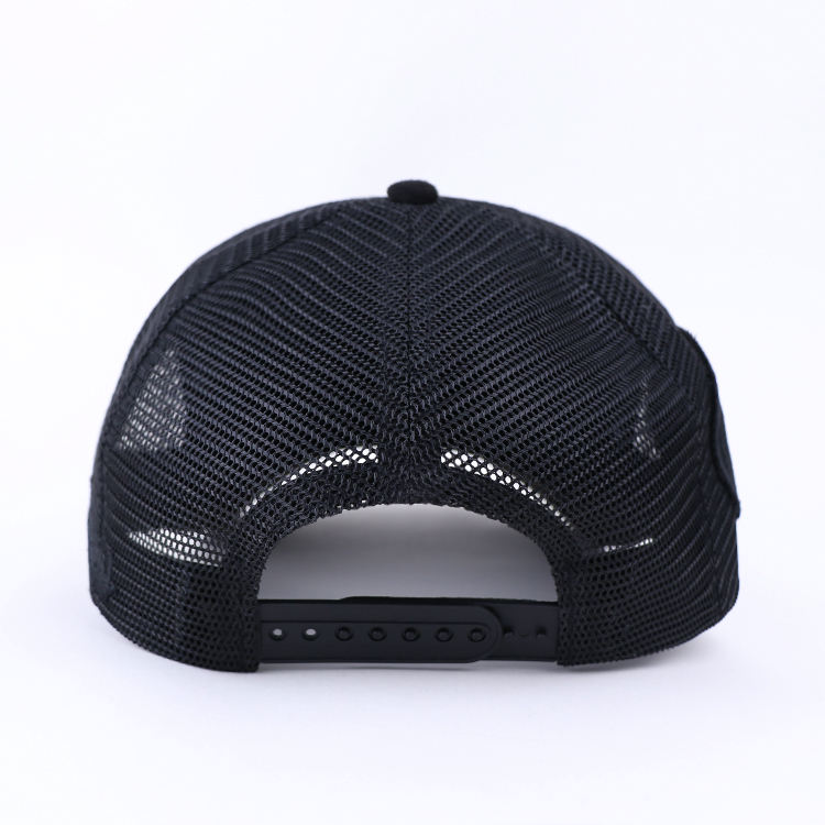 Black Tonal FP Embroidered Suede Mesh Trucker Hat