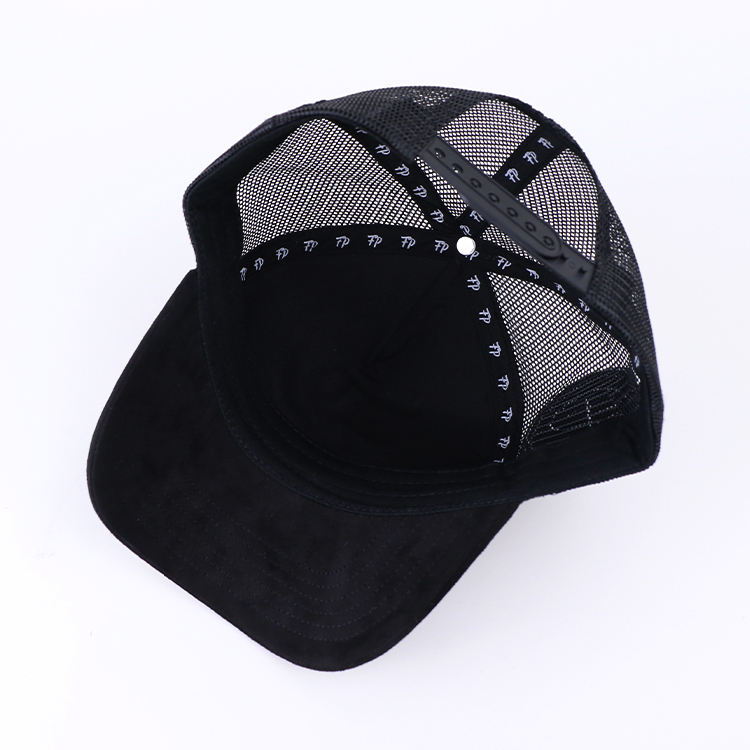 Black Tonal FP Embroidered Suede Mesh Trucker Hat