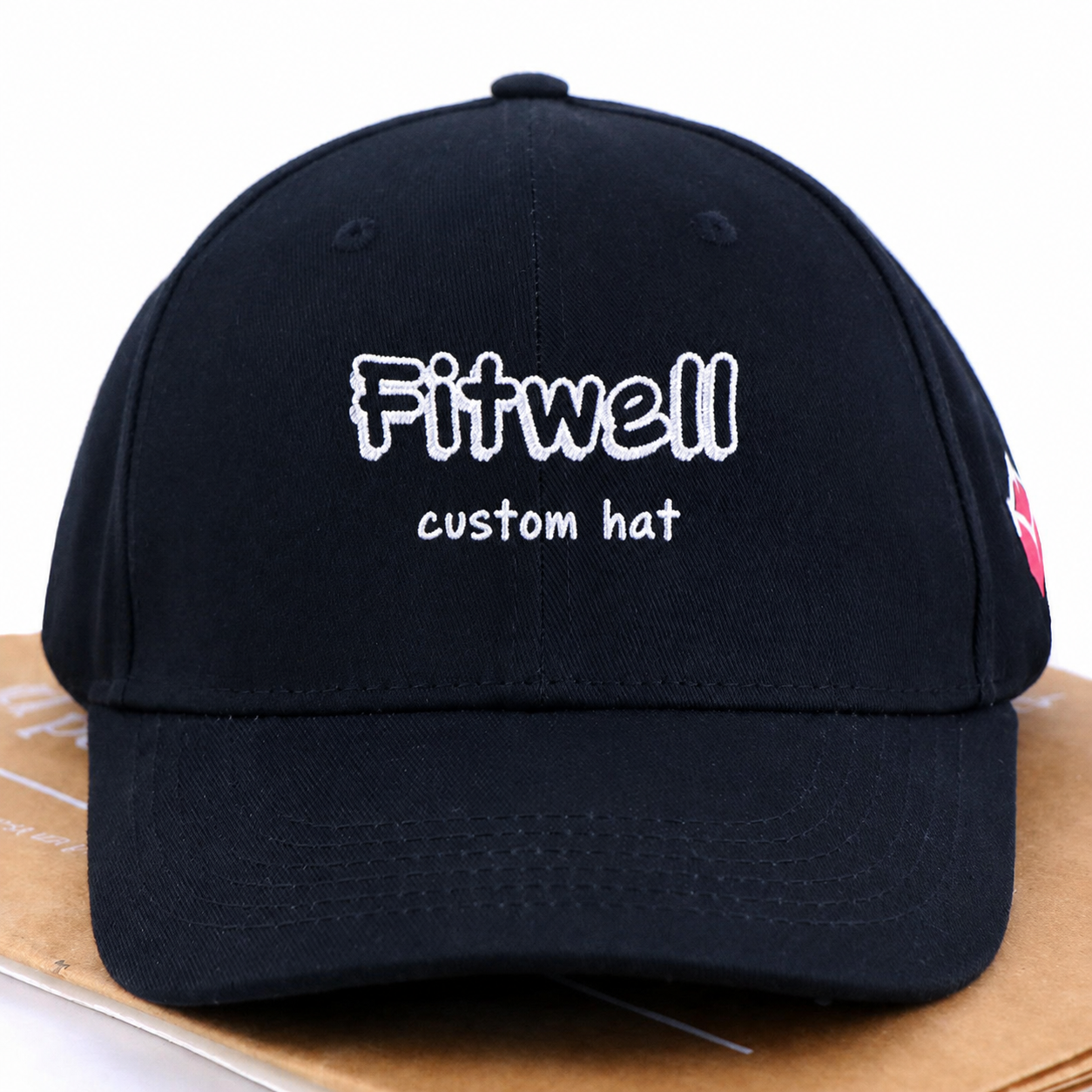 Black Motivational Cartoon Embroidered 6 Panel Baseball Cap