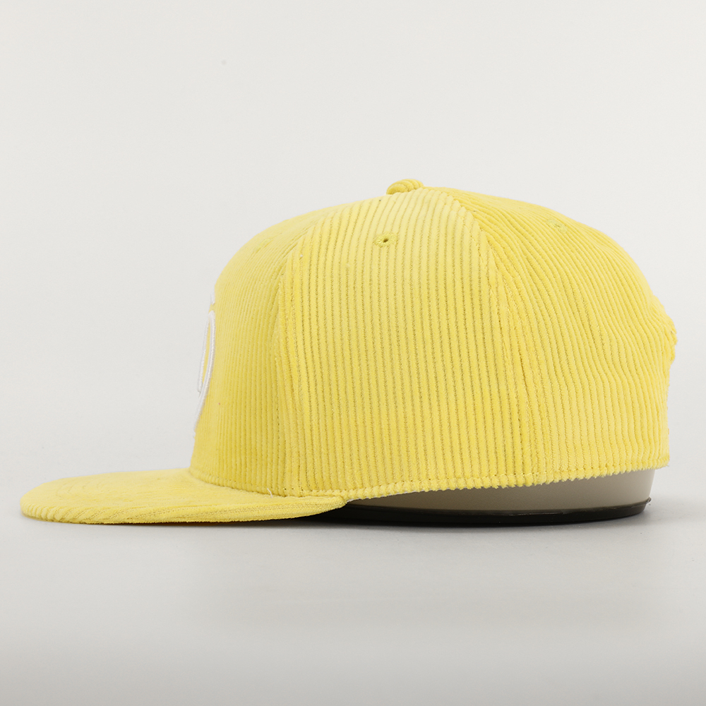 Colorful Corduroy Snapback Cap with Embroidered Circle M Logo