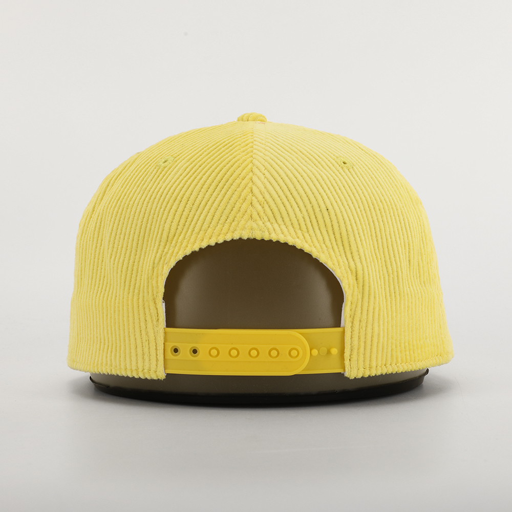 Colorful Corduroy Snapback Cap with Embroidered Circle M Logo