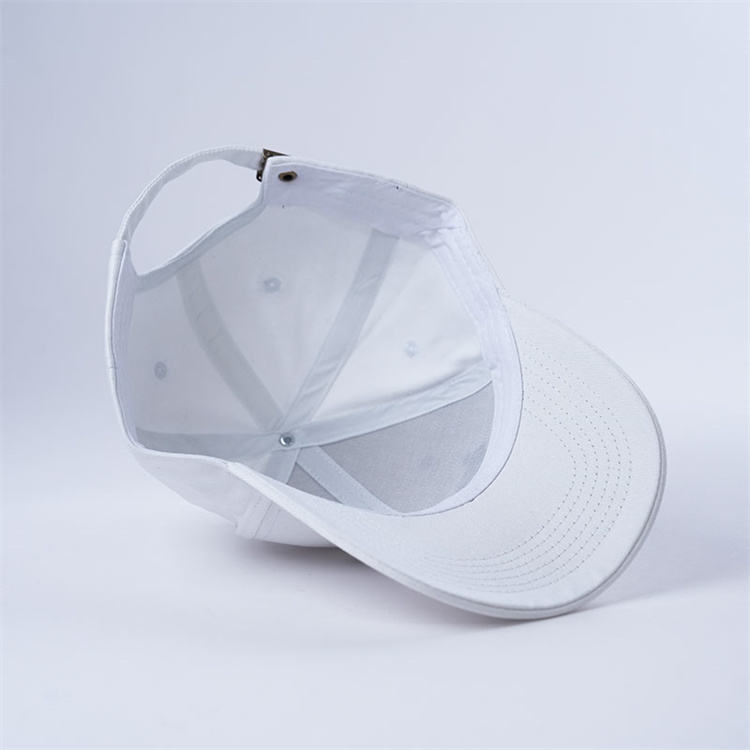 White IMPACT Structured Six-Panel Cotton Cap with Black Embroidery