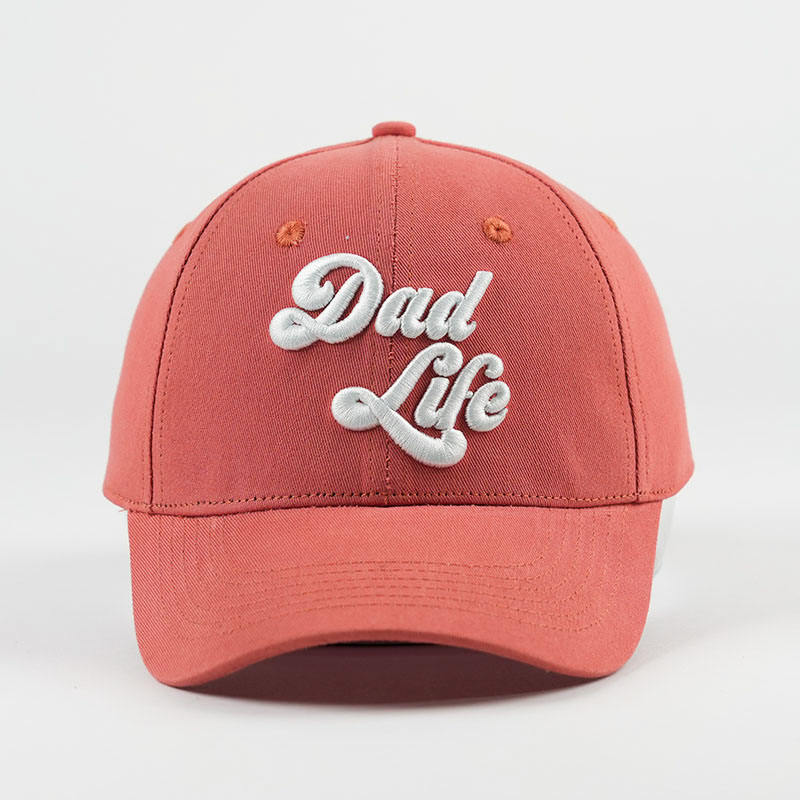 Rust Red Dad Life & Mom Life Baseball Caps with White Raised Script Embroidery