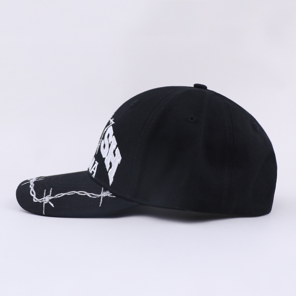 Black Pythia Barbed Star Gothic Embroidered 6-Panel Cap
