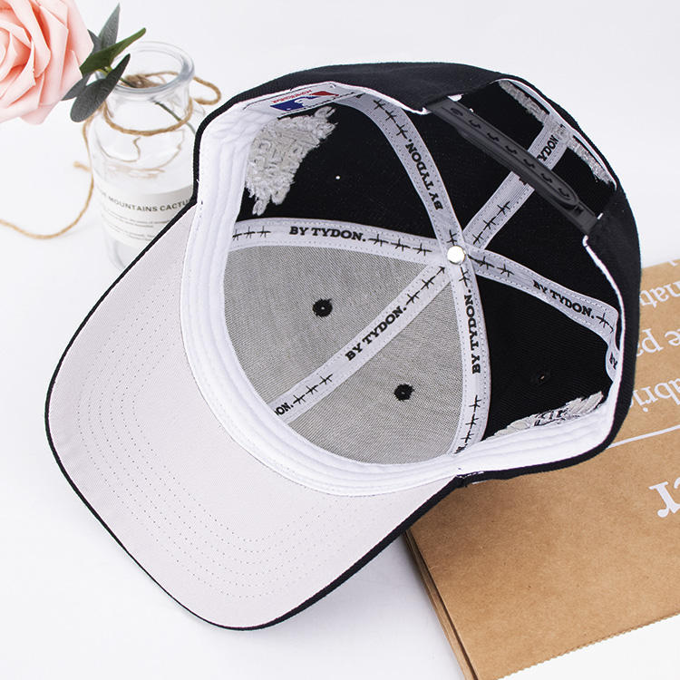 Black Gothic B Side Slogan Embroidered Structured Baseball Cap