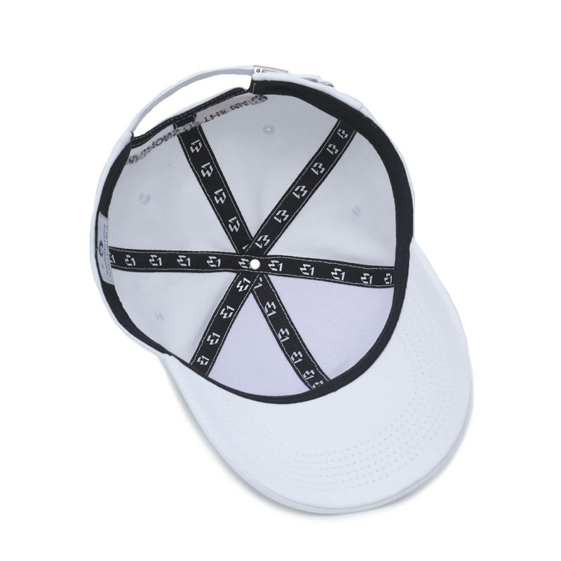 Monochrome Structured Six-Panel Caps with Raised Front Emblem