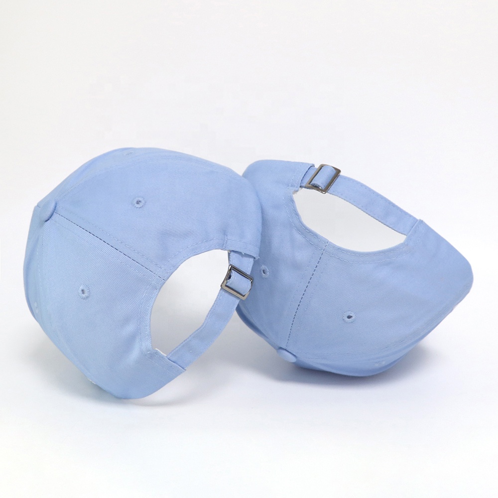Light Blue Six Panel Cotton Baseball Cap with 3D Embroidered Earthlight Logo