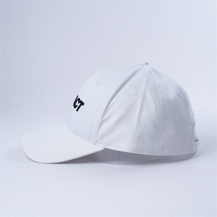 White IMPACT Structured Six-Panel Cotton Cap with Black Embroidery