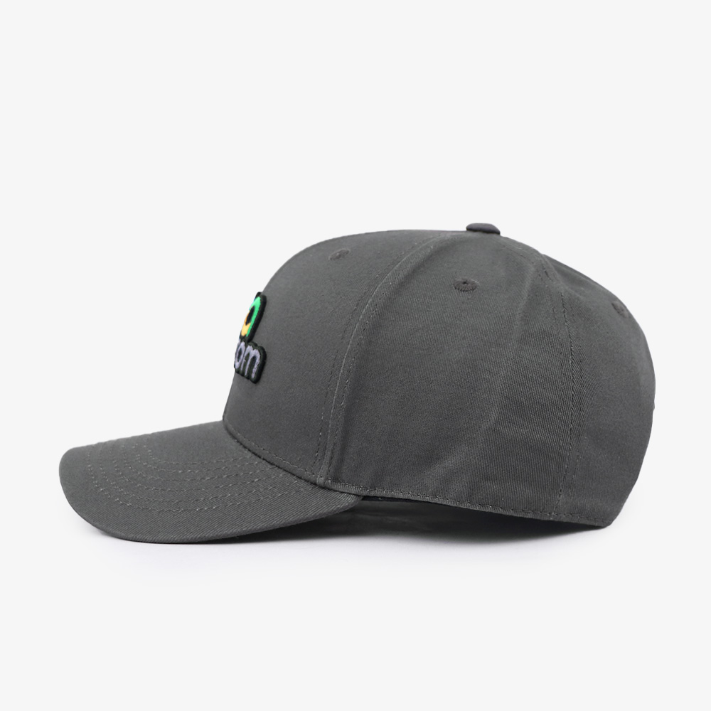 Dark Gray Multicolor Logo Embroidered Six-Panel Baseball Cap
