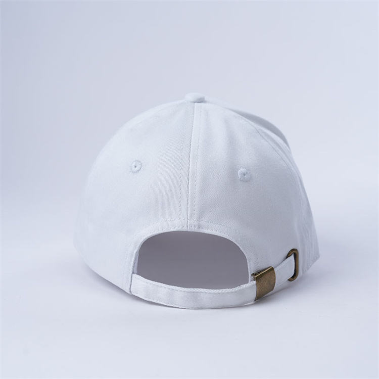 White IMPACT Structured Six-Panel Cotton Cap with Black Embroidery