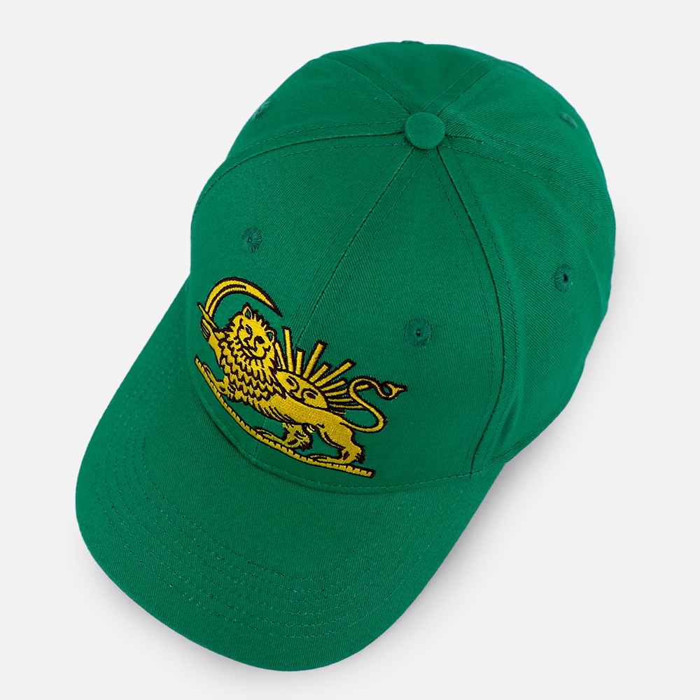 Green Lion Embroidered 6 Panel Cotton Baseball Cap