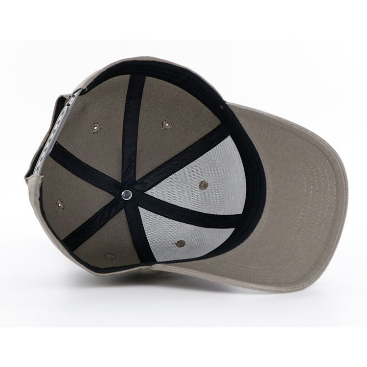 Gray Red Circular Monogram Embroidered Structured Baseball Cap