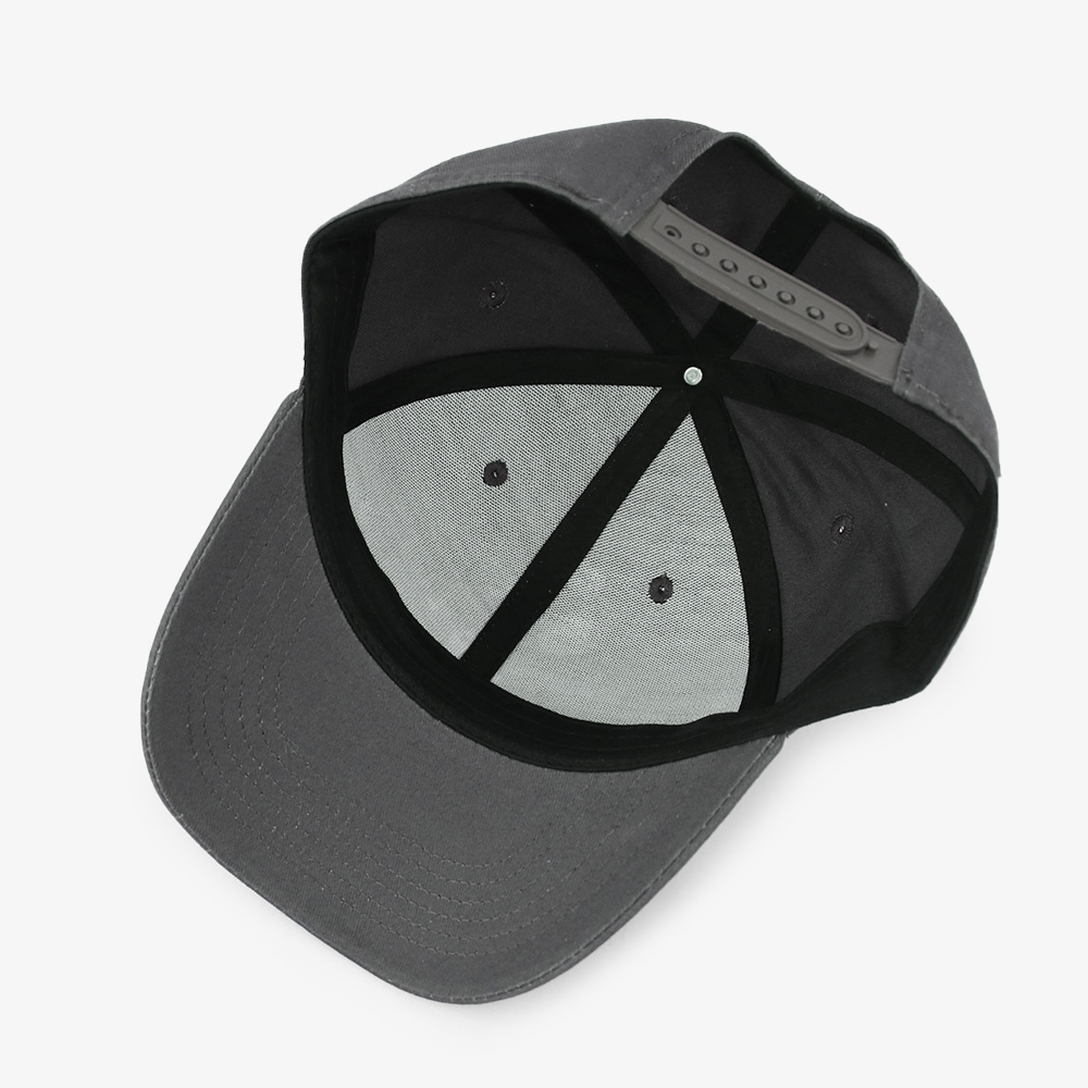 Dark Gray Multicolor Logo Embroidered Six-Panel Baseball Cap