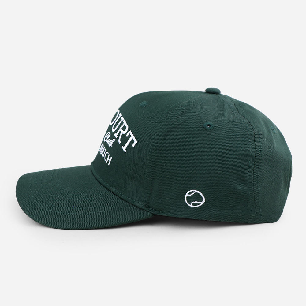 Forest Green Offcourt Lounge Club Tennis Slogan Embroidered 6-Panel Cap