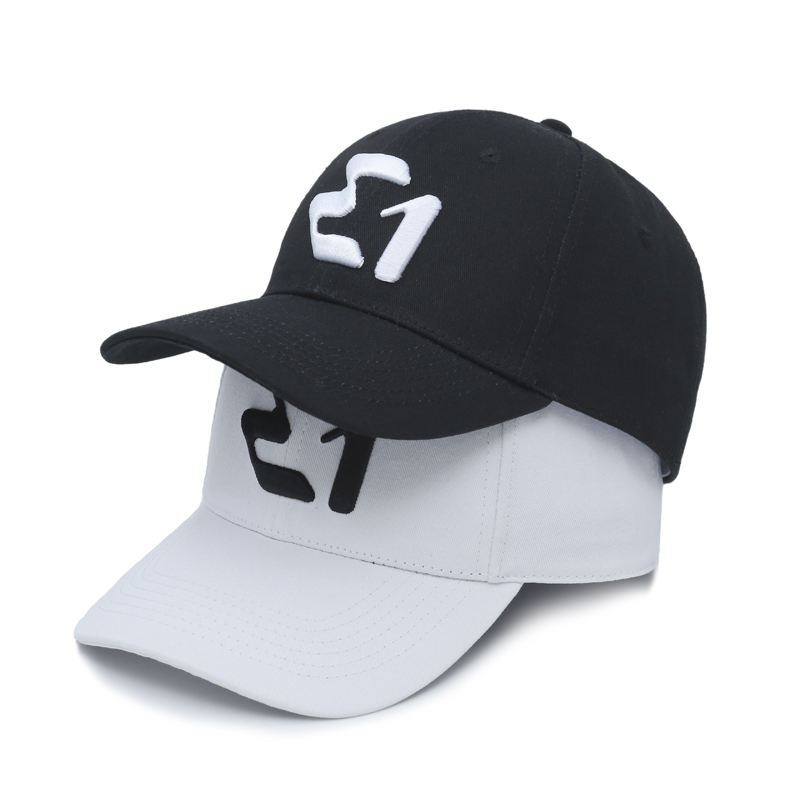 Monochrome Structured Six-Panel Caps with Raised Front Emblem