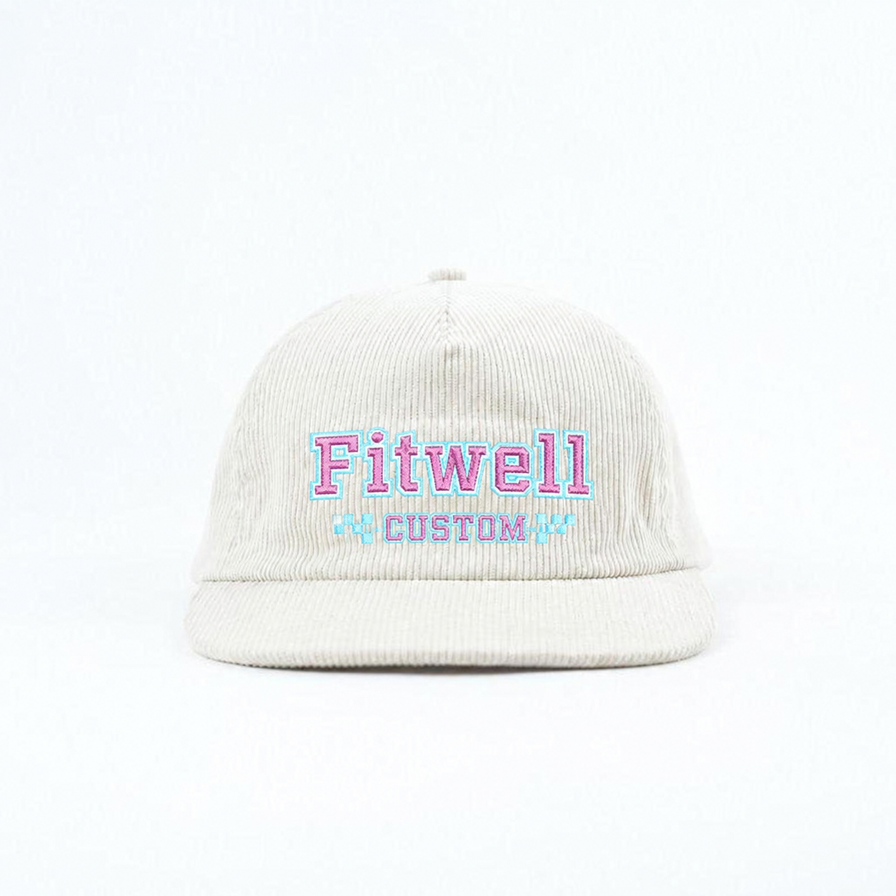 Ivory OPEN AIR SUPPLY CO Corduroy Five-Panel Flat-Brim Snapback Cap