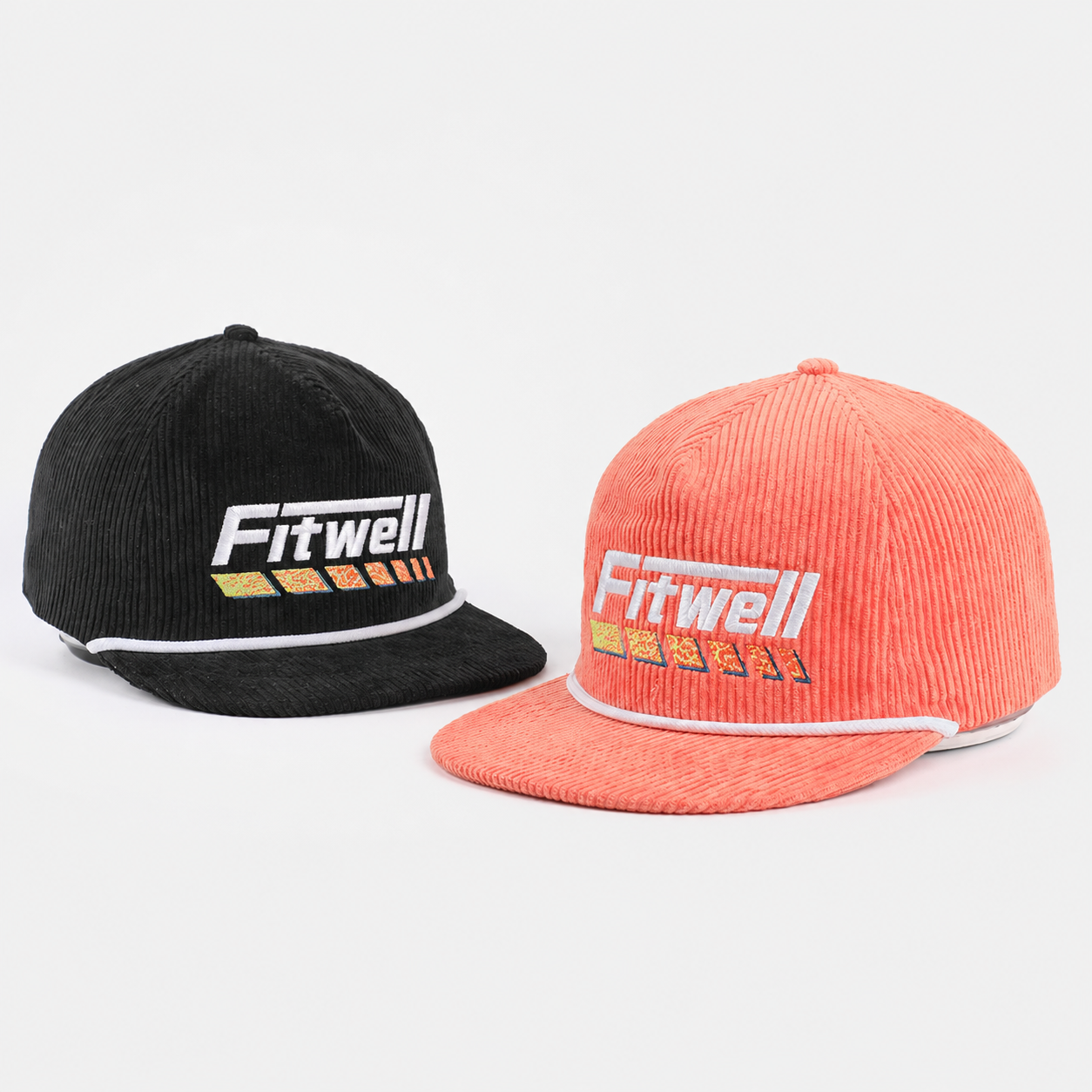 Vintage Corduroy Snapback Cap with Embroidered Logo Adjustable Flat Brim Streetwear Hat
