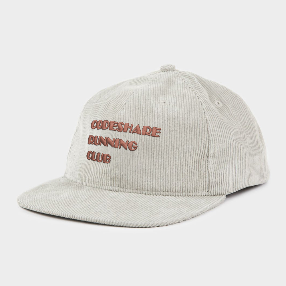 Vintage Corduroy Flat Peak Baseball Cap Brick Red Embroidery Light Beige Unstructured Hat for Running Hiking Streetwear