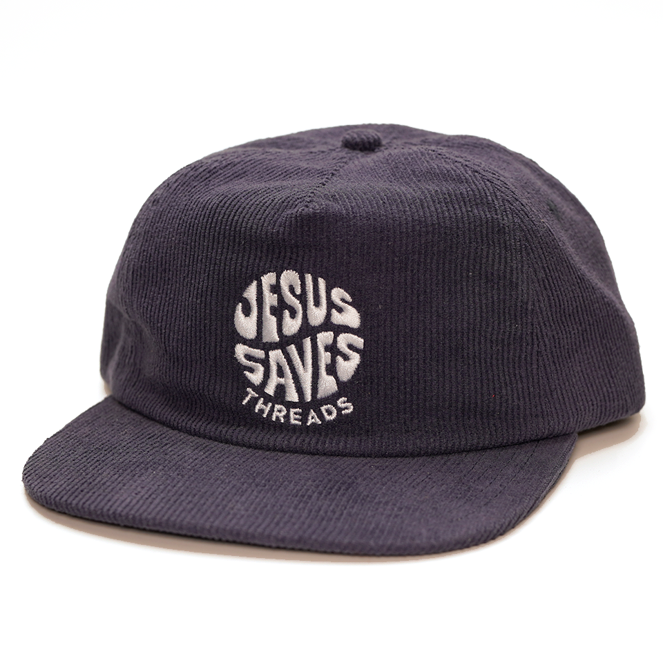 Jesus Saves Threads Dark Ribbed Flat Brim Faith Hat