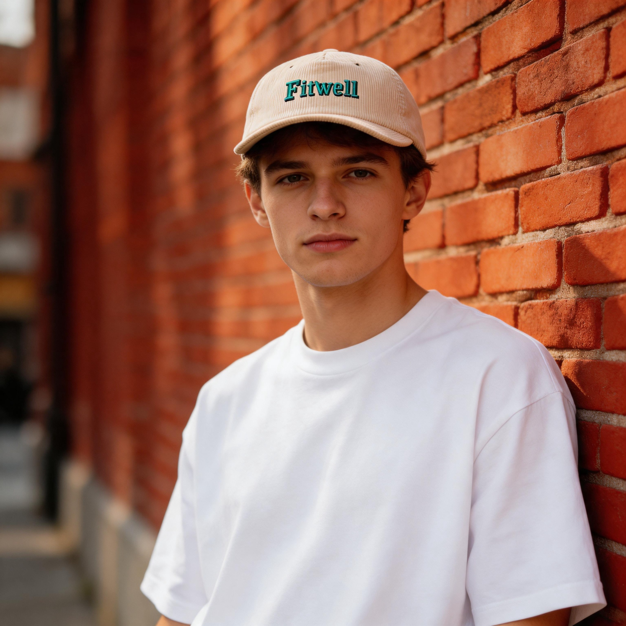 Vintage Corduroy Snapback Cap with Embroidered Letter Logo Adjustable Streetwear Hat