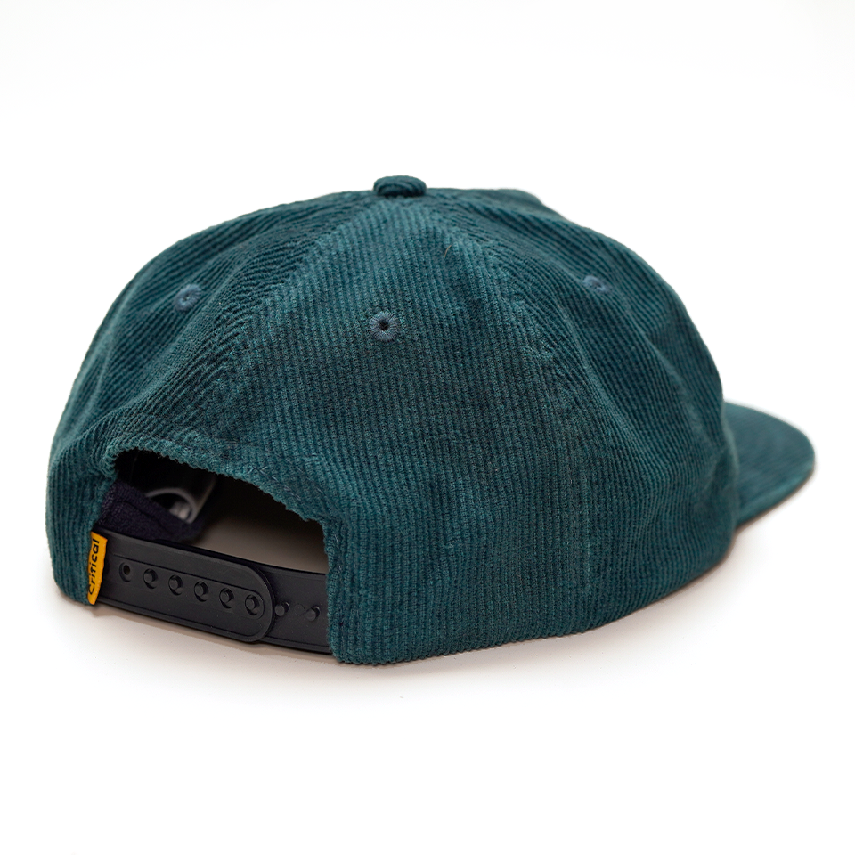 Critical Slugs Teal Corduroy 5-Panel Flat Brim Snapback Hat with Gold Front Embroidery