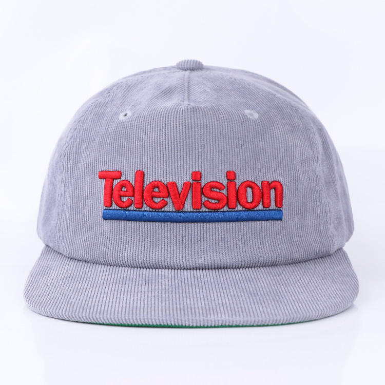 Light Gray Corduroy Embroidered Soft-Front Snapback Cap