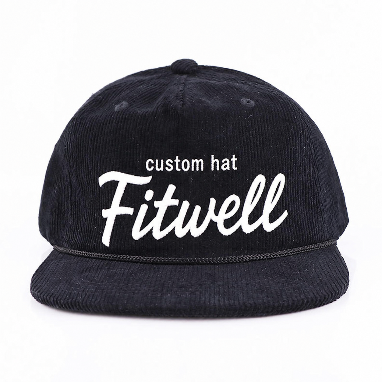 Black ILLA MANILA Philippines Corduroy Rope Snapback Cap
