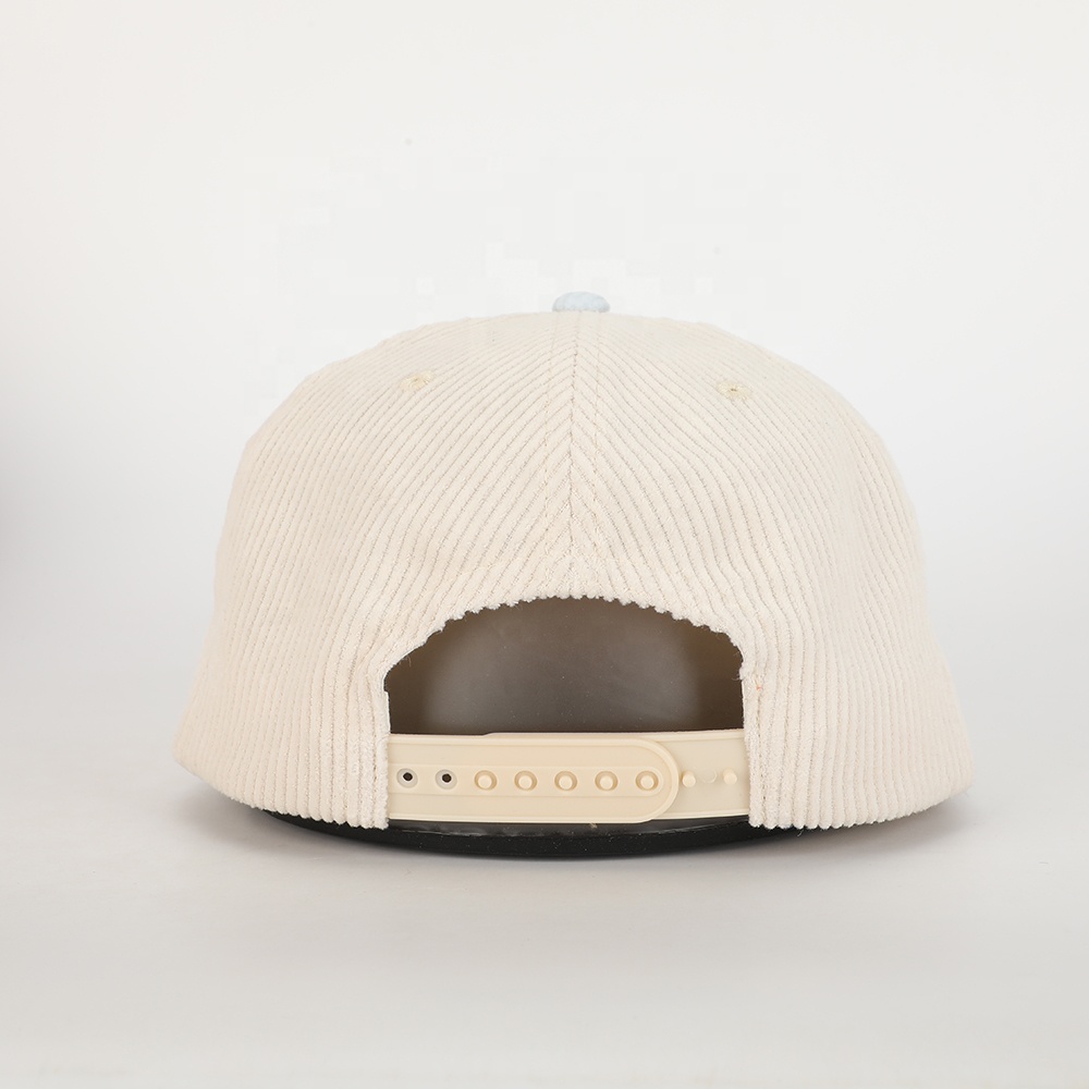 POWSCAPE Two-Tone Corduroy Rope Snapback Cap with Embroidered Script