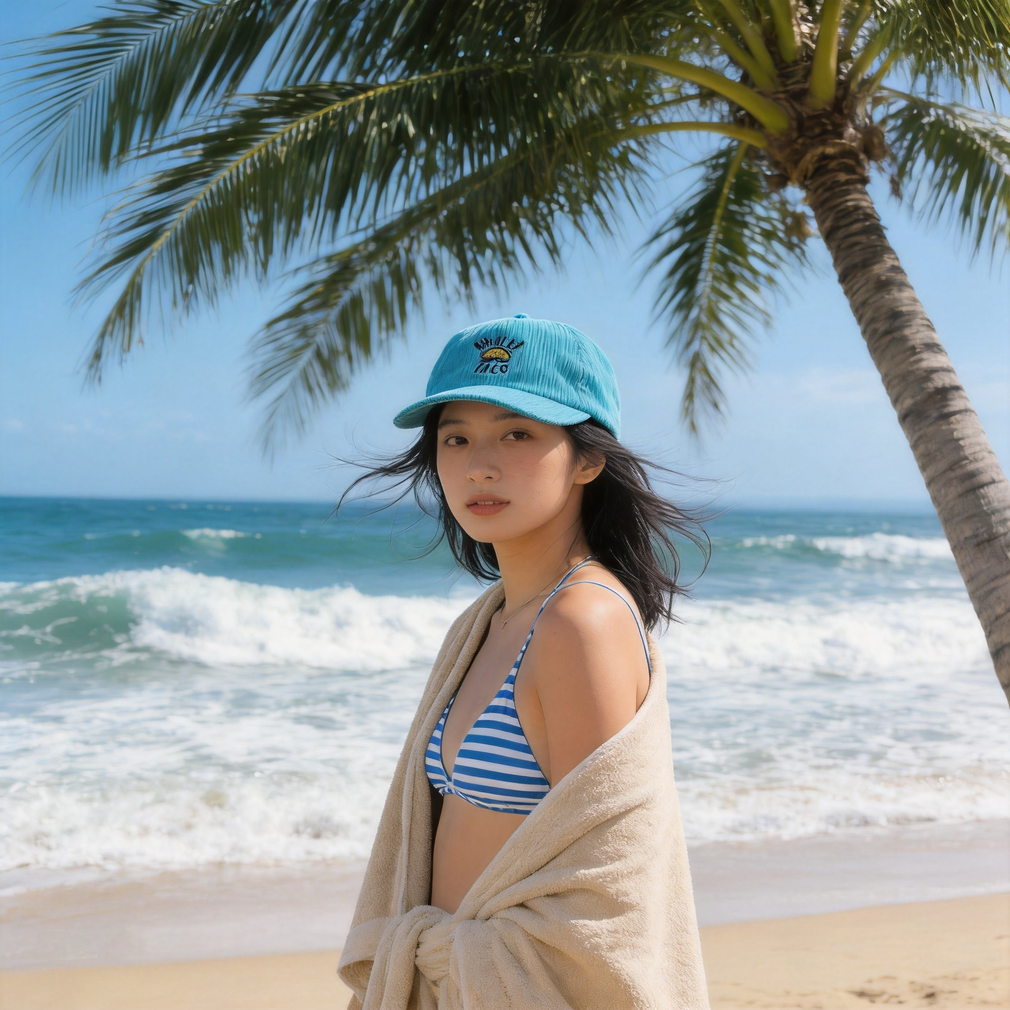 Turquoise Corduroy Taco Embroidered Flat Brim Snapback Cap