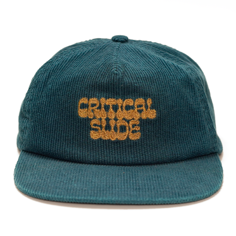 Critical Slugs Teal Corduroy 5-Panel Flat Brim Snapback Hat with Gold Front Embroidery