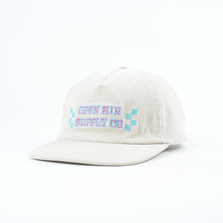 Ivory OPEN AIR SUPPLY CO Corduroy Five-Panel Flat-Brim Snapback Cap