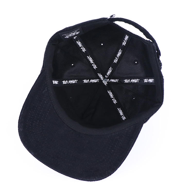 Black ILLA MANILA Philippines Corduroy Rope Snapback Cap
