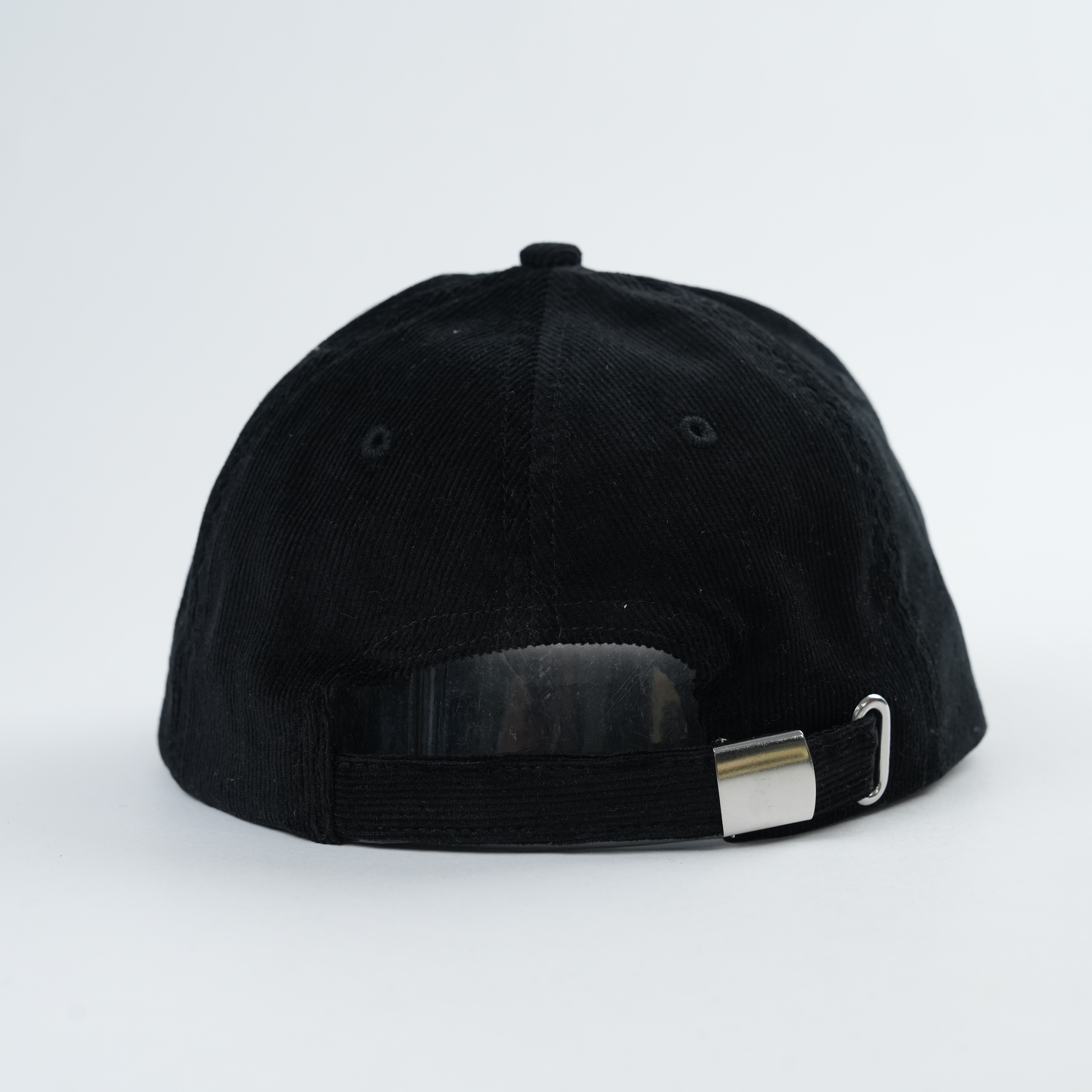 Black Corduroy Snapback Cap with Sparkle Script Embroidered Logo