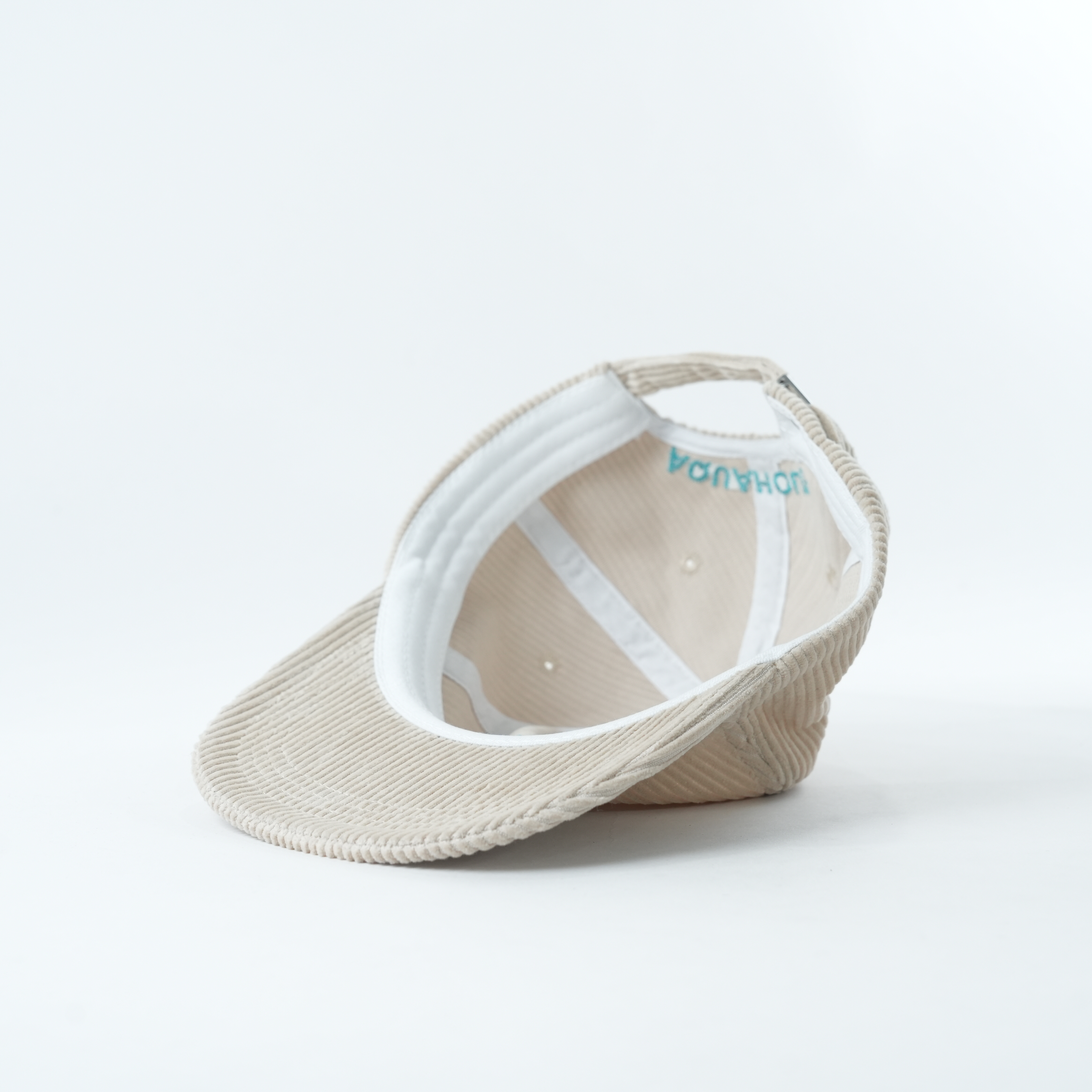 Beige Ribbed Wave Embroidery Casual Streetwear Cap