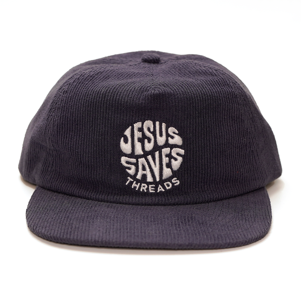 Jesus Saves Threads Dark Ribbed Flat Brim Faith Hat