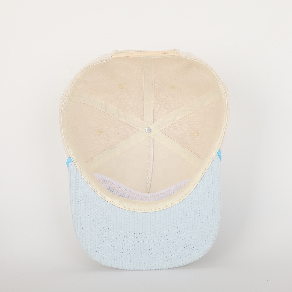 POWSCAPE Two-Tone Corduroy Rope Snapback Cap with Embroidered Script