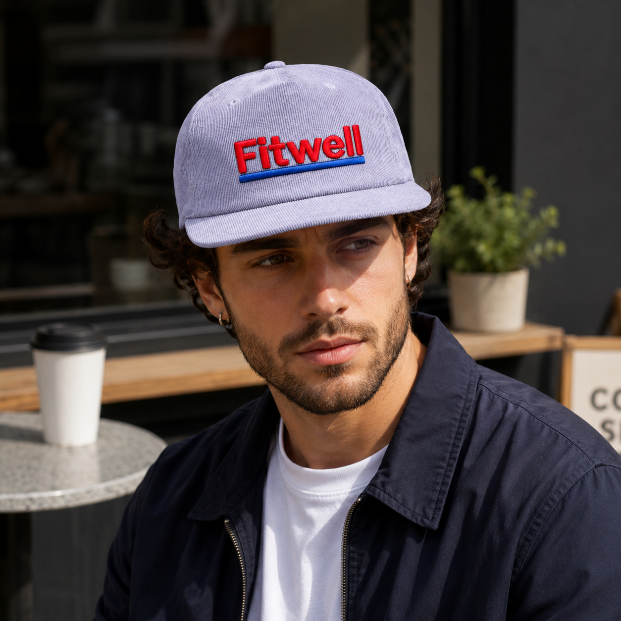 Light Gray Corduroy Embroidered Soft-Front Snapback Cap