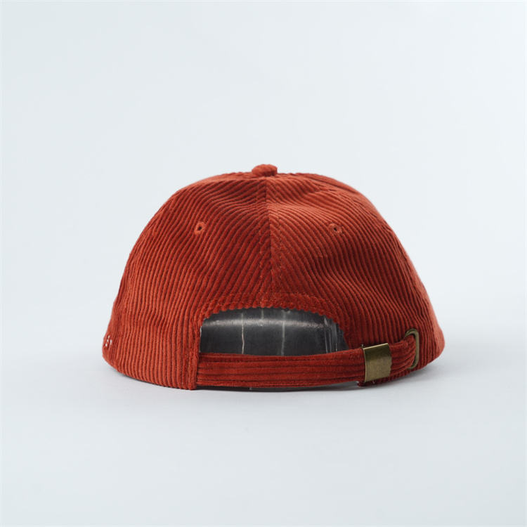 Black and Rust Corduroy Western Embroidered 5 Panel Caps