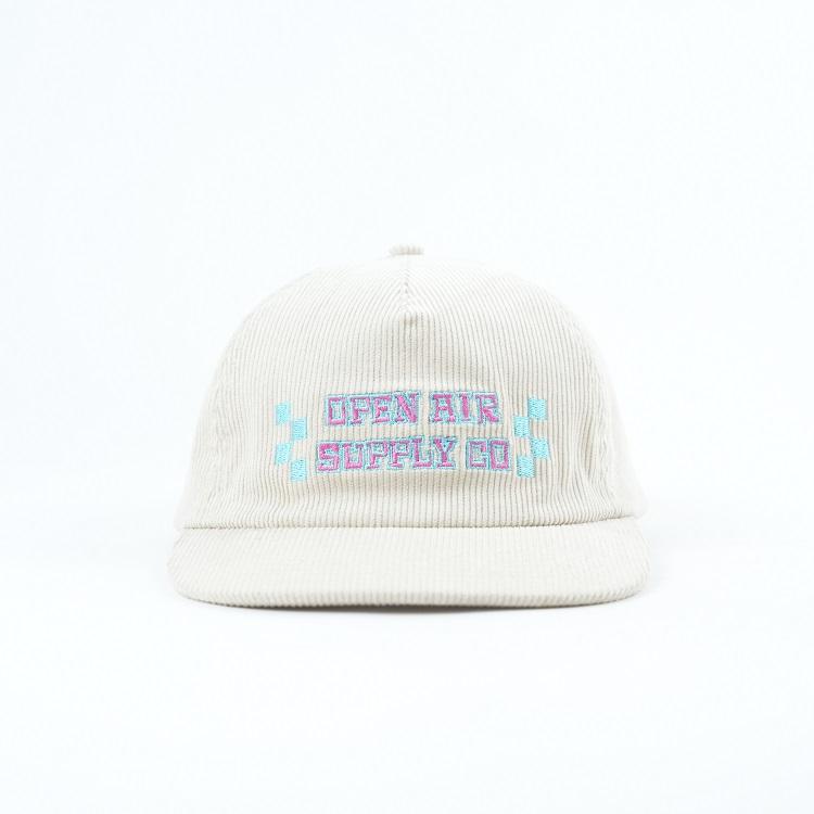 Ivory OPEN AIR SUPPLY CO Corduroy Five-Panel Flat-Brim Snapback Cap