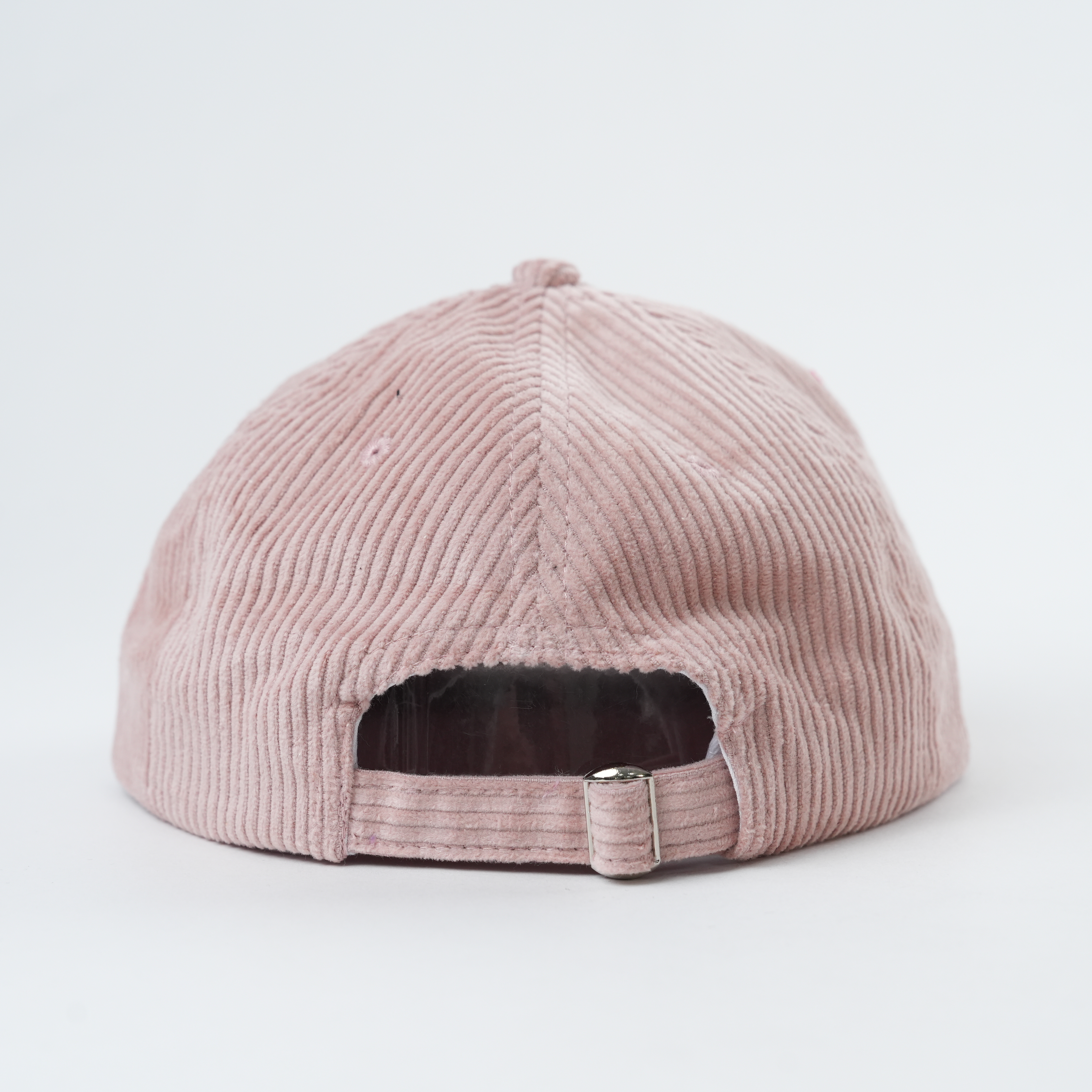 Pink Corduroy Five Panel Cap with Red Wish You Were Here Embroidery