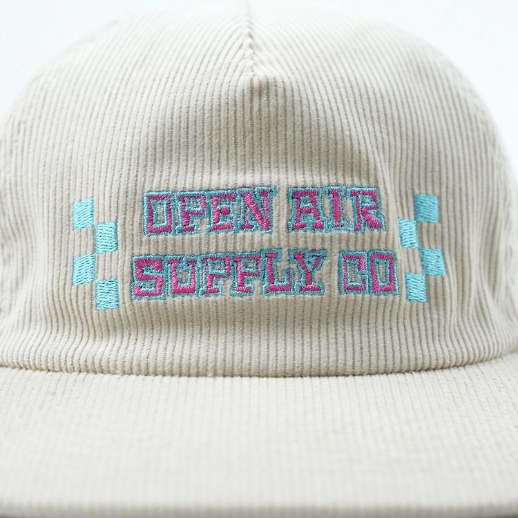 Ivory OPEN AIR SUPPLY CO Corduroy Five-Panel Flat-Brim Snapback Cap