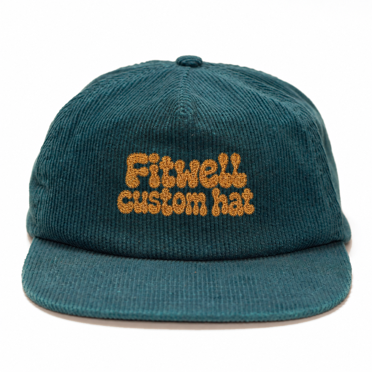 Critical Slugs Teal Corduroy 5-Panel Flat Brim Snapback Hat with Gold Front Embroidery