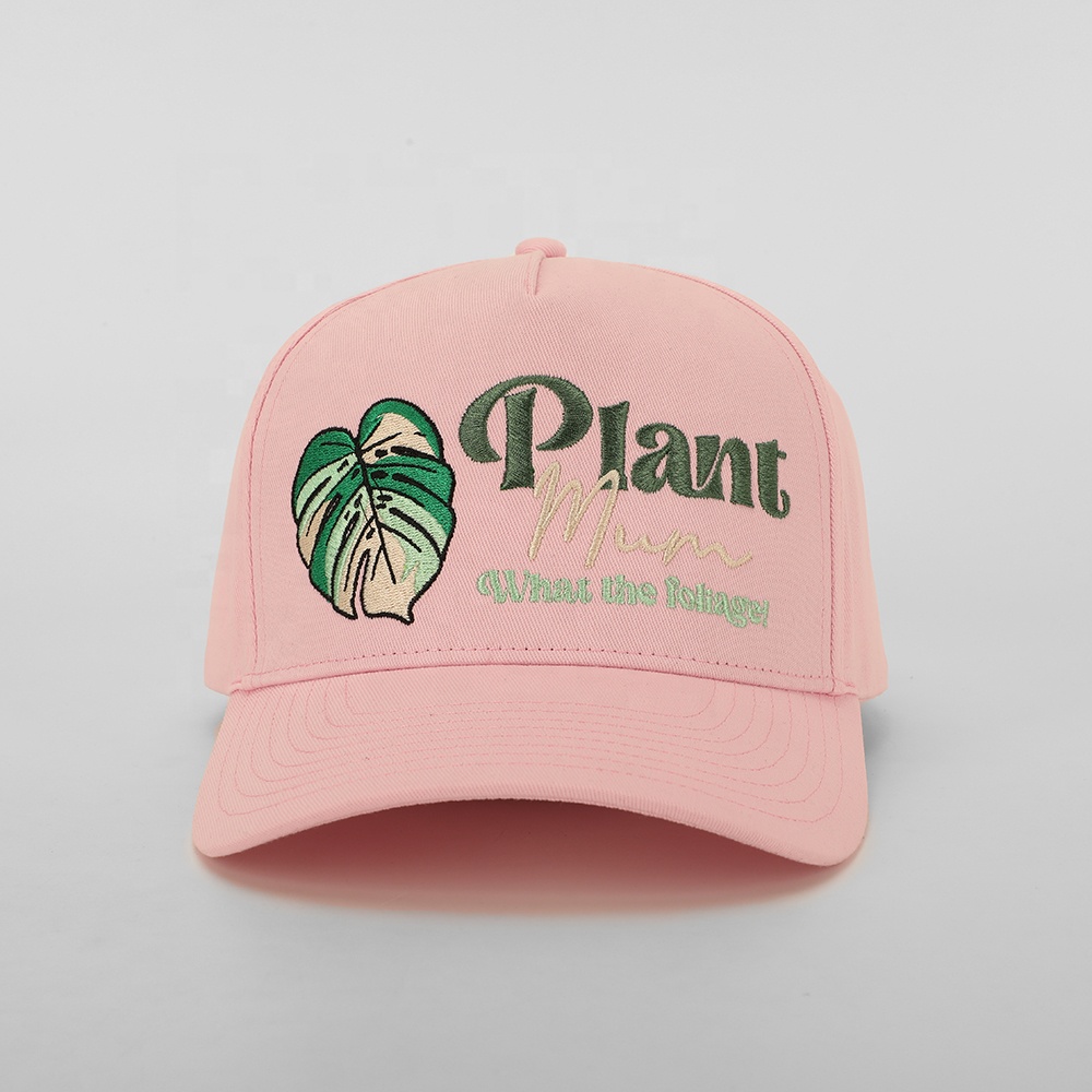 Women's Decorative Curved Visor Cap, Plant Embroidery, Head-Shape Modifying Baseball Hat