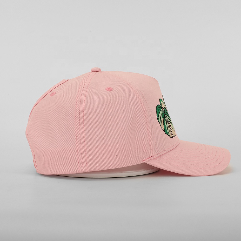 Women's Decorative Curved Visor Cap, Plant Embroidery, Head-Shape Modifying Baseball Hat