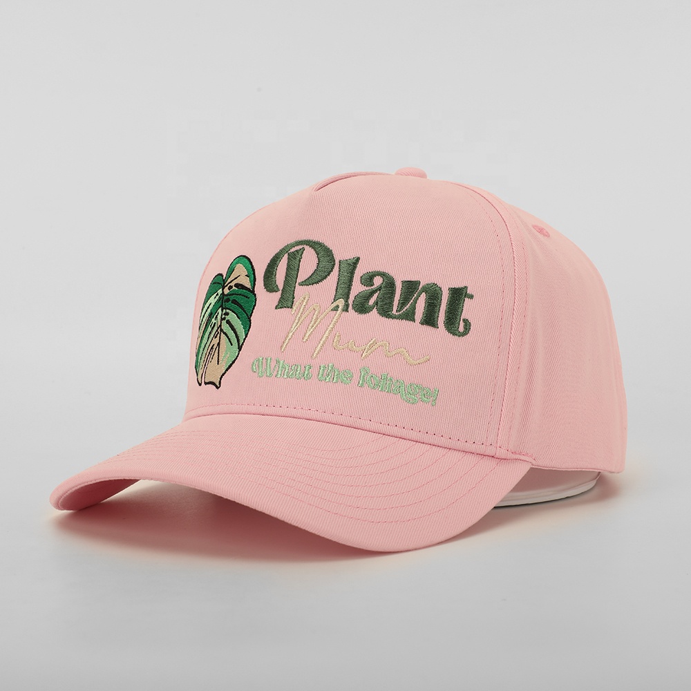 Women's Decorative Curved Visor Cap, Plant Embroidery, Head-Shape Modifying Baseball Hat