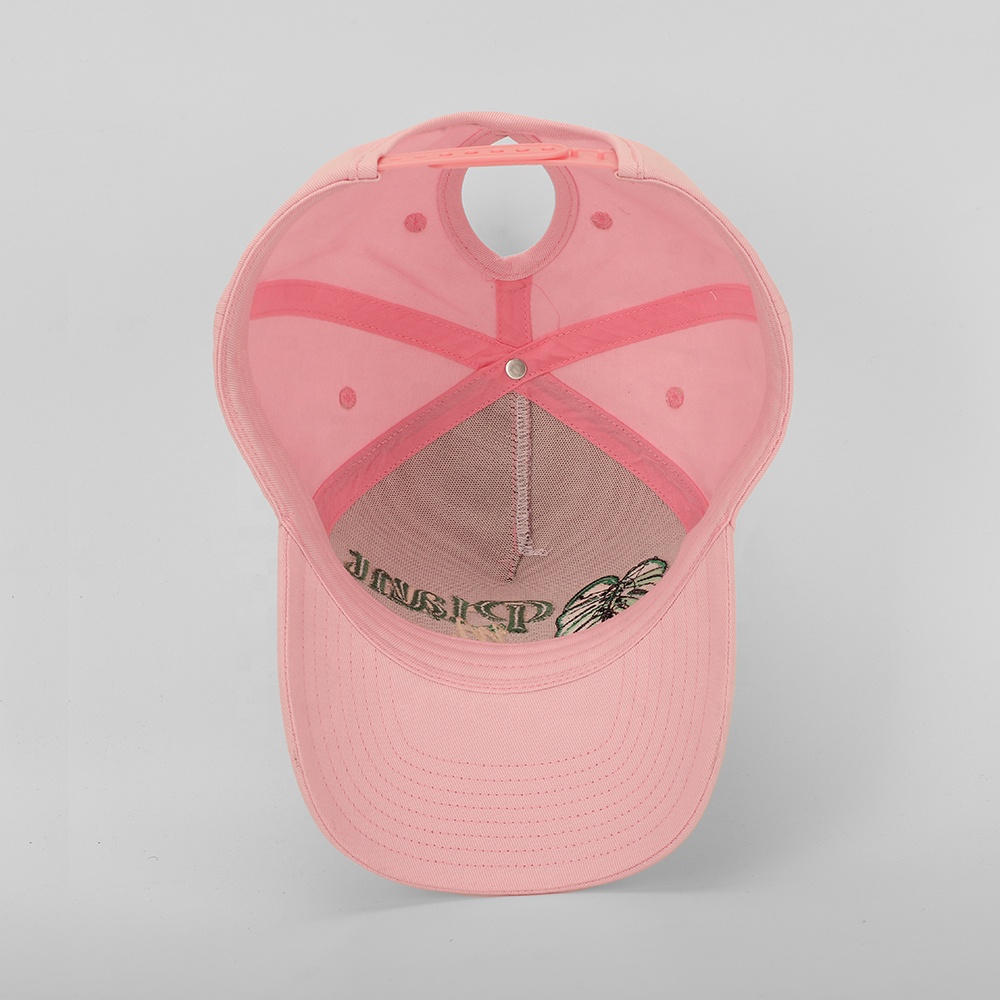Women's Decorative Curved Visor Cap, Plant Embroidery, Head-Shape Modifying Baseball Hat